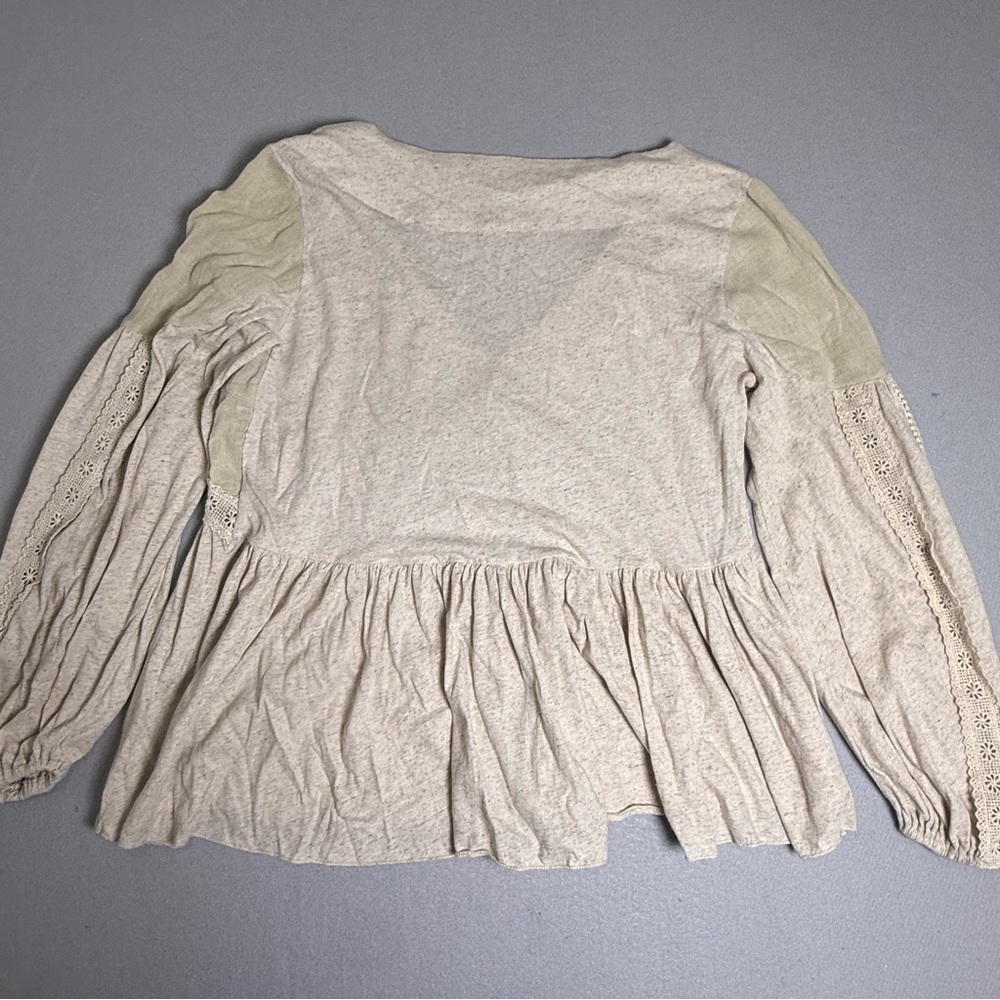 Miss Me Top Blouse Top Sz M Babydoll Embroidered Long Balloon Sleeves Bohemian - Picture 8 of 12